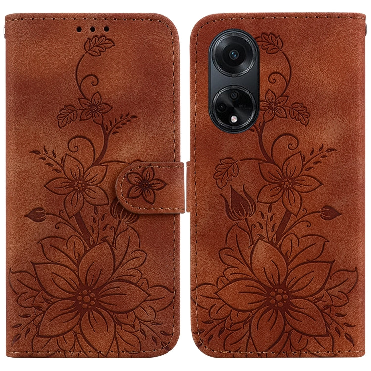 Lily Embossed Leather Phone Case, For OPPO A3 Pro 5G, For OPPO F25 Pro 5G Global, For OPPO Reno11 F Global, For OPPO Reno11 Global, For OPPO Reno11 Pro 5G Global, For OPPO A59 5G / A2M, For OPPO A38 4G / A18, For OPPO A58 4G                            ...