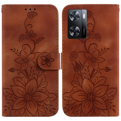 Lily Embossed Leather Phone Case, For OPPO A17 / A17k, For OPPO A57 5G/A57 4G/A77 5G/K10 5G, For OPPO Reno8 Pro 5G, For OPPO Reno8 5G, For OPPO A96 5G / Reno7 Z 5G, For OPPO Reno7 5G Global / Find X5 Lite, For OPPO A16K                                 ...