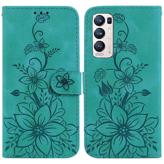 Lily Embossed Leather Phone Case, For OPPO Find X3 Neo / Reno5 Pro+ 5G