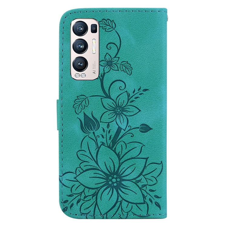 Lily Embossed Leather Phone Case, For OPPO Find X3 Neo / Reno5 Pro+ 5G