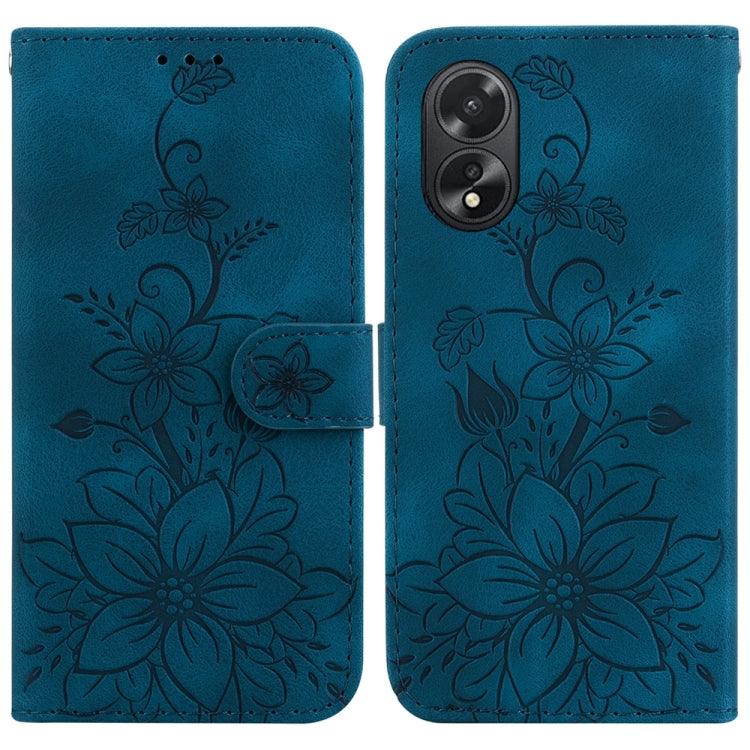 Lily Embossed Leather Phone Case, For OPPO Reno12 5G Global, For OPPO K12x, For OPPO A60 4G, For OPPO A3 Pro 5G, For OPPO F25 Pro 5G Global, For OPPO Reno11 F Global, For OPPO Reno11 Global, For OPPO Reno11 Pro 5G Global, For OPPO A59 5G / A2M         ...