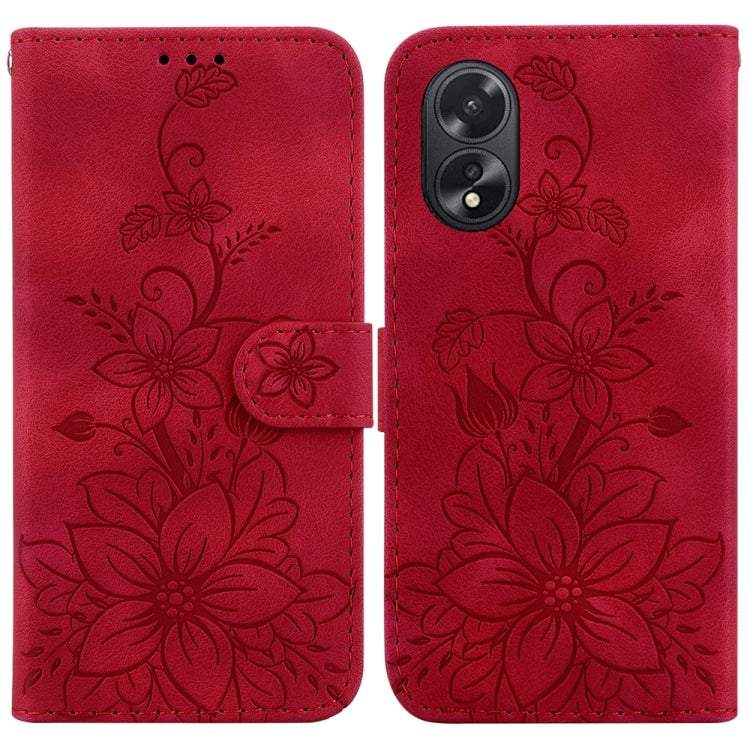 Lily Embossed Leather Phone Case, For OPPO Reno12 5G Global, For OPPO K12x, For OPPO A60 4G, For OPPO A3 Pro 5G, For OPPO F25 Pro 5G Global, For OPPO Reno11 F Global, For OPPO Reno11 Global, For OPPO Reno11 Pro 5G Global, For OPPO A59 5G / A2M         ...