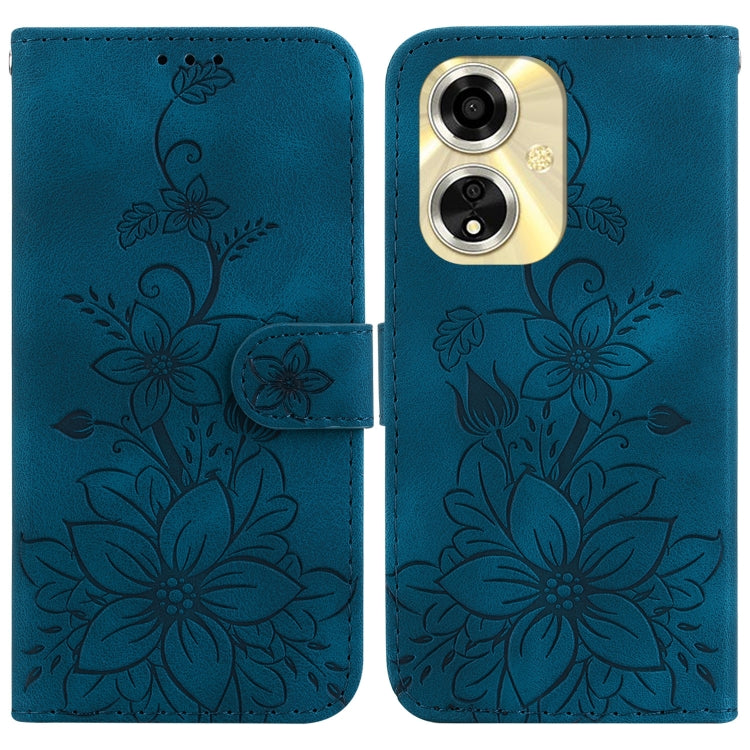 Lily Embossed Leather Phone Case, For OPPO Reno12 5G Global, For OPPO K12x, For OPPO A60 4G, For OPPO A3 Pro 5G, For OPPO F25 Pro 5G Global, For OPPO Reno11 F Global, For OPPO Reno11 Global, For OPPO Reno11 Pro 5G Global, For OPPO A59 5G / A2M         ...