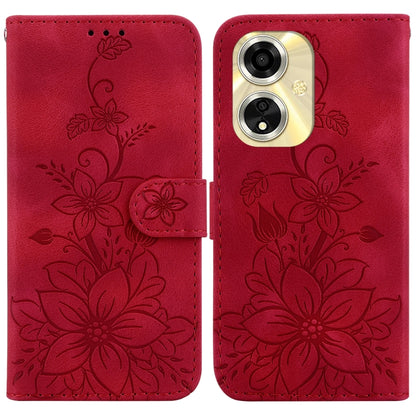 Lily Embossed Leather Phone Case, For OPPO Reno12 5G Global, For OPPO K12x, For OPPO A60 4G, For OPPO A3 Pro 5G, For OPPO F25 Pro 5G Global, For OPPO Reno11 F Global, For OPPO Reno11 Global, For OPPO Reno11 Pro 5G Global, For OPPO A59 5G / A2M         ...