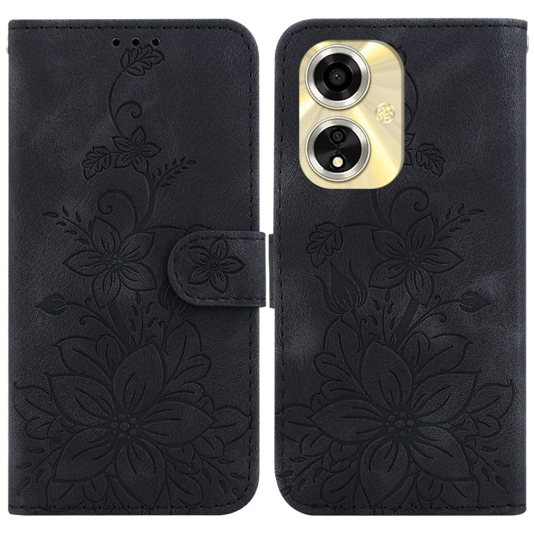 Lily Embossed Leather Phone Case, For OPPO Reno12 5G Global, For OPPO K12x, For OPPO A60 4G, For OPPO A3 Pro 5G, For OPPO F25 Pro 5G Global, For OPPO Reno11 F Global, For OPPO Reno11 Global, For OPPO Reno11 Pro 5G Global, For OPPO A59 5G / A2M         ...