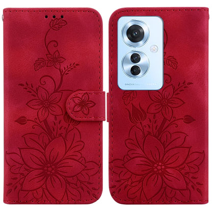 Lily Embossed Leather Phone Case, For OPPO A3 Pro 5G, For OPPO F25 Pro 5G Global, For OPPO Reno11 F Global, For OPPO Reno11 Global, For OPPO Reno11 Pro 5G Global, For OPPO A59 5G / A2M, For OPPO A38 4G / A18, For OPPO A58 4G                            ...