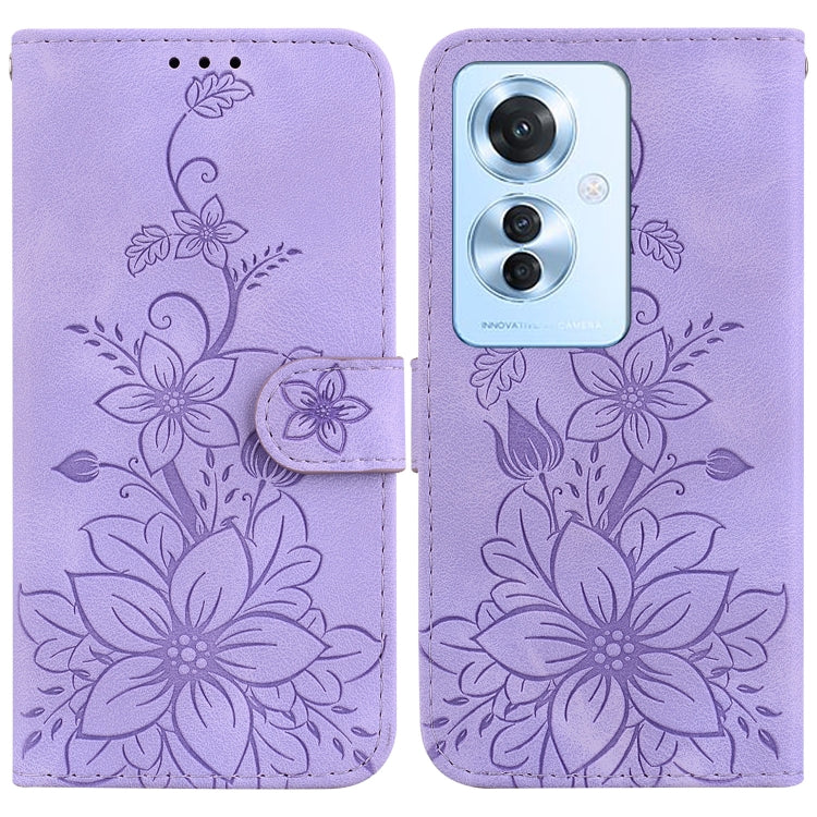 Lily Embossed Leather Phone Case, For OPPO A3 Pro 5G, For OPPO F25 Pro 5G Global, For OPPO Reno11 F Global, For OPPO Reno11 Global, For OPPO Reno11 Pro 5G Global, For OPPO A59 5G / A2M, For OPPO A38 4G / A18, For OPPO A58 4G                            ...