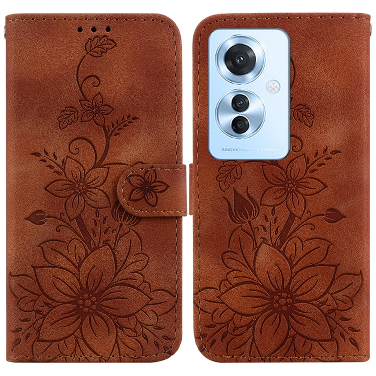 Lily Embossed Leather Phone Case, For OPPO A3 Pro 5G, For OPPO F25 Pro 5G Global, For OPPO Reno11 F Global, For OPPO Reno11 Global, For OPPO Reno11 Pro 5G Global, For OPPO A59 5G / A2M, For OPPO A38 4G / A18, For OPPO A58 4G                            ...