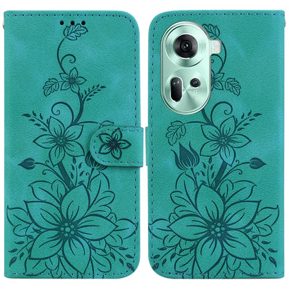 Lily Embossed Leather Phone Case, For OPPO Reno12 5G Global, For OPPO K12x, For OPPO A60 4G, For OPPO A3 Pro 5G, For OPPO F25 Pro 5G Global, For OPPO Reno11 F Global, For OPPO Reno11 Global, For OPPO Reno11 Pro 5G Global, For OPPO A59 5G / A2M         ...