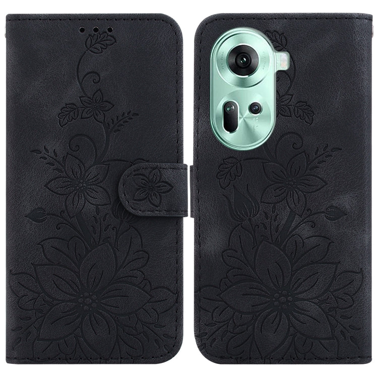 Lily Embossed Leather Phone Case, For OPPO Reno12 5G Global, For OPPO K12x, For OPPO A60 4G, For OPPO A3 Pro 5G, For OPPO F25 Pro 5G Global, For OPPO Reno11 F Global, For OPPO Reno11 Global, For OPPO Reno11 Pro 5G Global, For OPPO A59 5G / A2M         ...