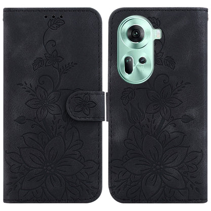 Lily Embossed Leather Phone Case, For OPPO Reno12 5G Global, For OPPO K12x, For OPPO A60 4G, For OPPO A3 Pro 5G, For OPPO F25 Pro 5G Global, For OPPO Reno11 F Global, For OPPO Reno11 Global, For OPPO Reno11 Pro 5G Global, For OPPO A59 5G / A2M         ...