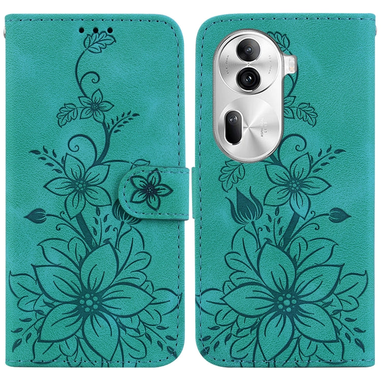 Lily Embossed Leather Phone Case, For OPPO Reno12 5G Global, For OPPO K12x, For OPPO A60 4G, For OPPO A3 Pro 5G, For OPPO F25 Pro 5G Global, For OPPO Reno11 F Global, For OPPO Reno11 Global, For OPPO Reno11 Pro 5G Global, For OPPO A59 5G / A2M         ...