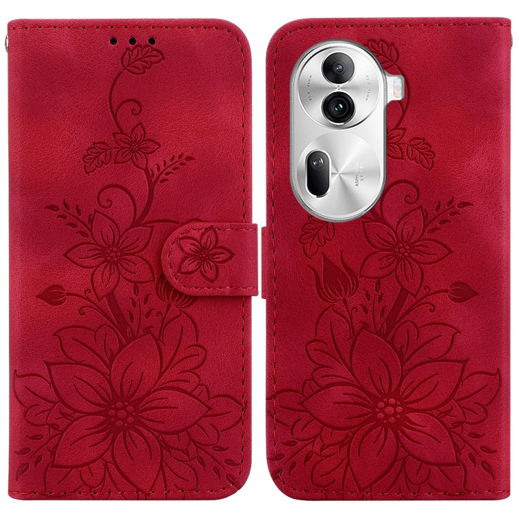 Lily Embossed Leather Phone Case, For OPPO Reno12 5G Global, For OPPO K12x, For OPPO A60 4G, For OPPO A3 Pro 5G, For OPPO F25 Pro 5G Global, For OPPO Reno11 F Global, For OPPO Reno11 Global, For OPPO Reno11 Pro 5G Global, For OPPO A59 5G / A2M         ...