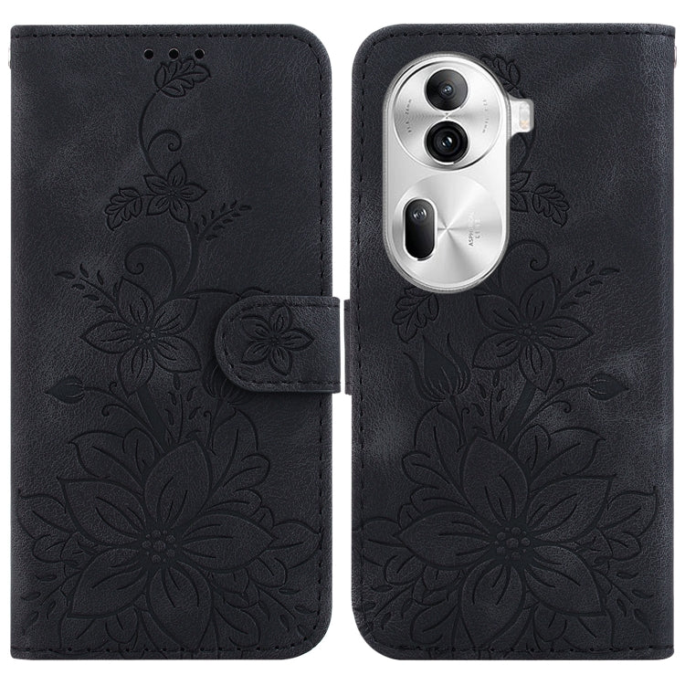 Lily Embossed Leather Phone Case, For OPPO Reno12 5G Global, For OPPO K12x, For OPPO A60 4G, For OPPO A3 Pro 5G, For OPPO F25 Pro 5G Global, For OPPO Reno11 F Global, For OPPO Reno11 Global, For OPPO Reno11 Pro 5G Global, For OPPO A59 5G / A2M         ...