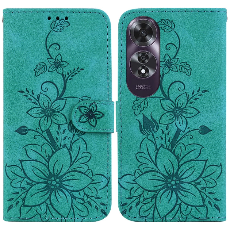 Lily Embossed Leather Phone Case, For OPPO Reno12 5G Global, For OPPO K12x, For OPPO A60 4G, For OPPO A3 Pro 5G, For OPPO F25 Pro 5G Global, For OPPO Reno11 F Global, For OPPO Reno11 Global, For OPPO Reno11 Pro 5G Global, For OPPO A59 5G / A2M         ...