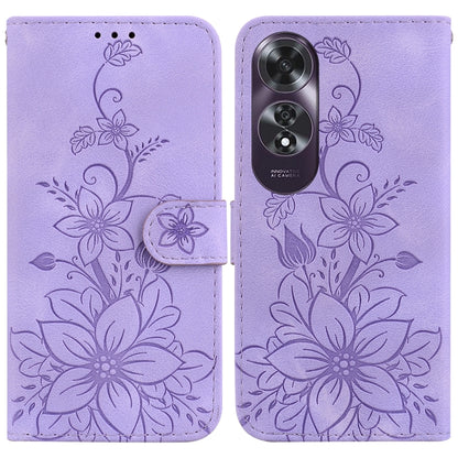 Lily Embossed Leather Phone Case, For OPPO Reno12 5G Global, For OPPO K12x, For OPPO A60 4G, For OPPO A3 Pro 5G, For OPPO F25 Pro 5G Global, For OPPO Reno11 F Global, For OPPO Reno11 Global, For OPPO Reno11 Pro 5G Global, For OPPO A59 5G / A2M         ...