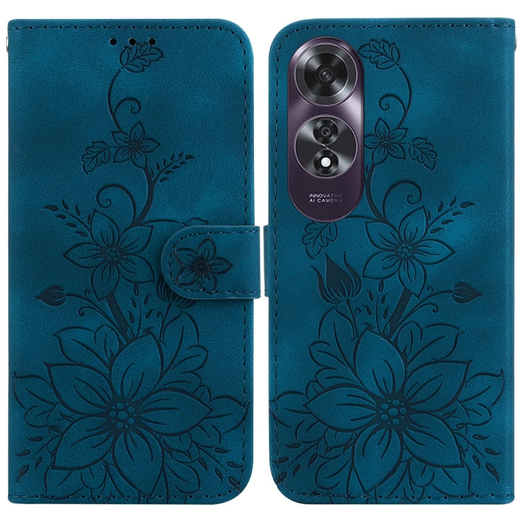 Lily Embossed Leather Phone Case, For OPPO Reno12 5G Global, For OPPO K12x, For OPPO A60 4G, For OPPO A3 Pro 5G, For OPPO F25 Pro 5G Global, For OPPO Reno11 F Global, For OPPO Reno11 Global, For OPPO Reno11 Pro 5G Global, For OPPO A59 5G / A2M         ...