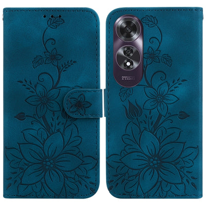 Lily Embossed Leather Phone Case, For OPPO Reno12 5G Global, For OPPO K12x, For OPPO A60 4G, For OPPO A3 Pro 5G, For OPPO F25 Pro 5G Global, For OPPO Reno11 F Global, For OPPO Reno11 Global, For OPPO Reno11 Pro 5G Global, For OPPO A59 5G / A2M         ...