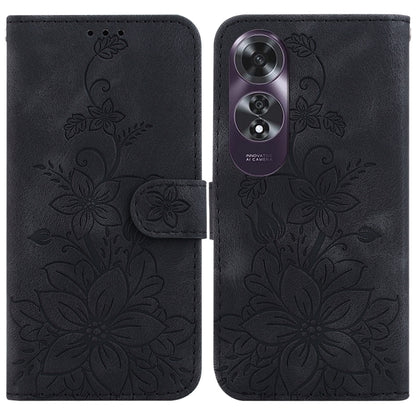 Lily Embossed Leather Phone Case, For OPPO Reno12 5G Global, For OPPO K12x, For OPPO A60 4G, For OPPO A3 Pro 5G, For OPPO F25 Pro 5G Global, For OPPO Reno11 F Global, For OPPO Reno11 Global, For OPPO Reno11 Pro 5G Global, For OPPO A59 5G / A2M         ...