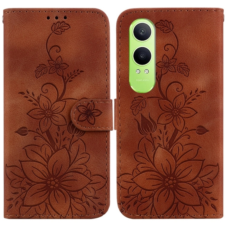 Lily Embossed Leather Phone Case, For OPPO Reno12 5G Global, For OPPO K12x, For OPPO A60 4G, For OPPO A3 Pro 5G, For OPPO F25 Pro 5G Global, For OPPO Reno11 F Global, For OPPO Reno11 Global, For OPPO Reno11 Pro 5G Global, For OPPO A59 5G / A2M         ...