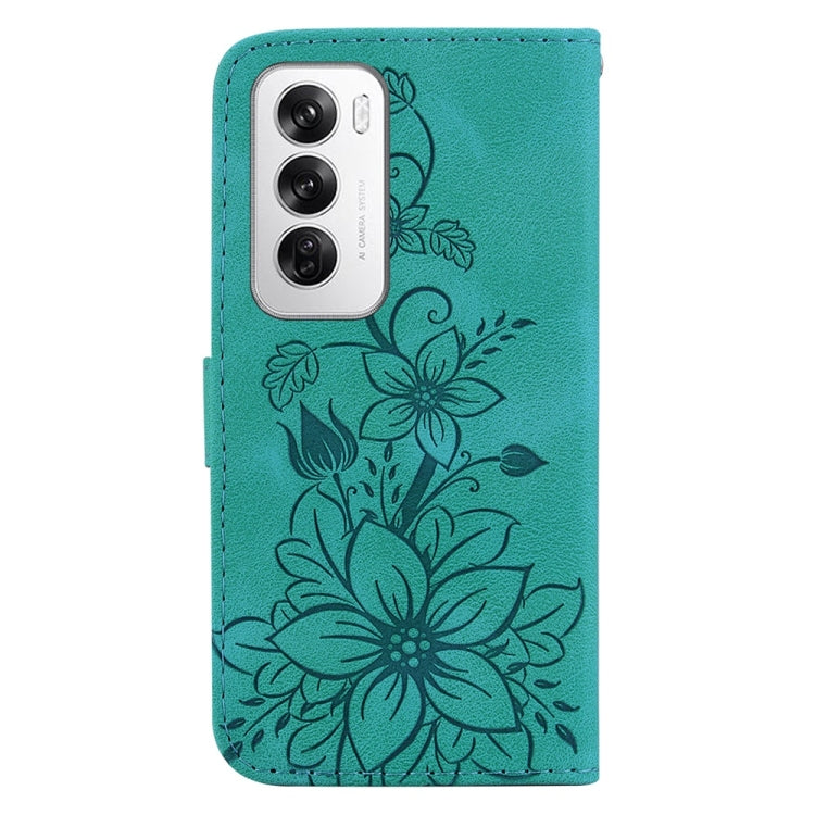 Lily Embossed Leather Phone Case, For OPPO Reno12 5G Global, For OPPO K12x, For OPPO A60 4G, For OPPO A3 Pro 5G, For OPPO F25 Pro 5G Global, For OPPO Reno11 F Global, For OPPO Reno11 Global, For OPPO Reno11 Pro 5G Global, For OPPO A59 5G / A2M         ...
