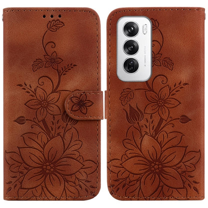Lily Embossed Leather Phone Case, For OPPO Reno12 5G Global, For OPPO K12x, For OPPO A60 4G, For OPPO A3 Pro 5G, For OPPO F25 Pro 5G Global, For OPPO Reno11 F Global, For OPPO Reno11 Global, For OPPO Reno11 Pro 5G Global, For OPPO A59 5G / A2M         ...