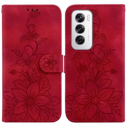 Lily Embossed Leather Phone Case, For OPPO Reno12 5G Global, For OPPO K12x, For OPPO A60 4G, For OPPO A3 Pro 5G, For OPPO F25 Pro 5G Global, For OPPO Reno11 F Global, For OPPO Reno11 Global, For OPPO Reno11 Pro 5G Global, For OPPO A59 5G / A2M         ...