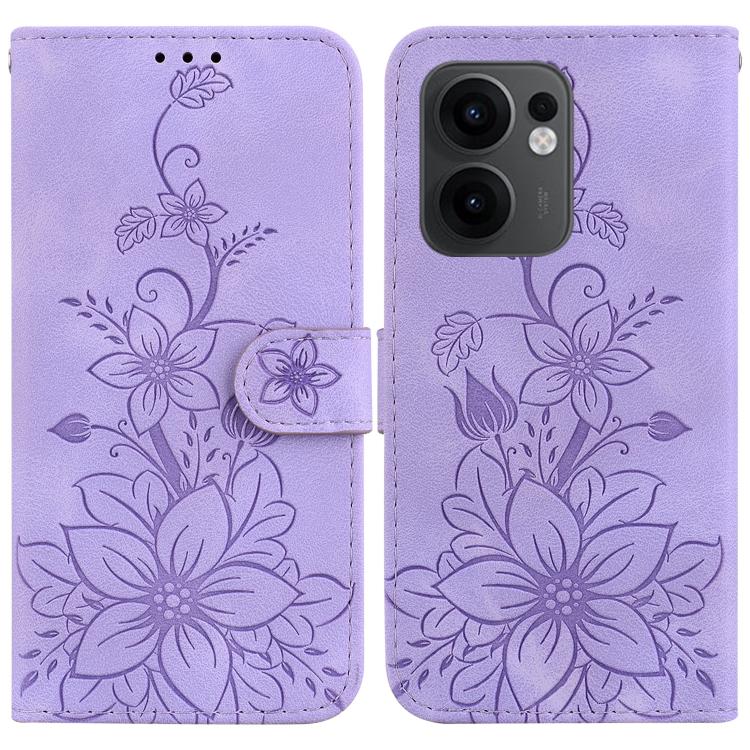 Lily Embossed Leather Phone Case, For OPPO A6 / A6s / A6t / A6x 4G / 5G Global, For OPPO Reno15 Pro Max 5G / Reno15 Pro India, For OPPO Reno15 Pro 5G / Reno15 Pro Mini 5G, For OPPO Reno15 F 5G Global, For OPPO Reno15 5G Global, For OPPO A6 GT 5G       ...