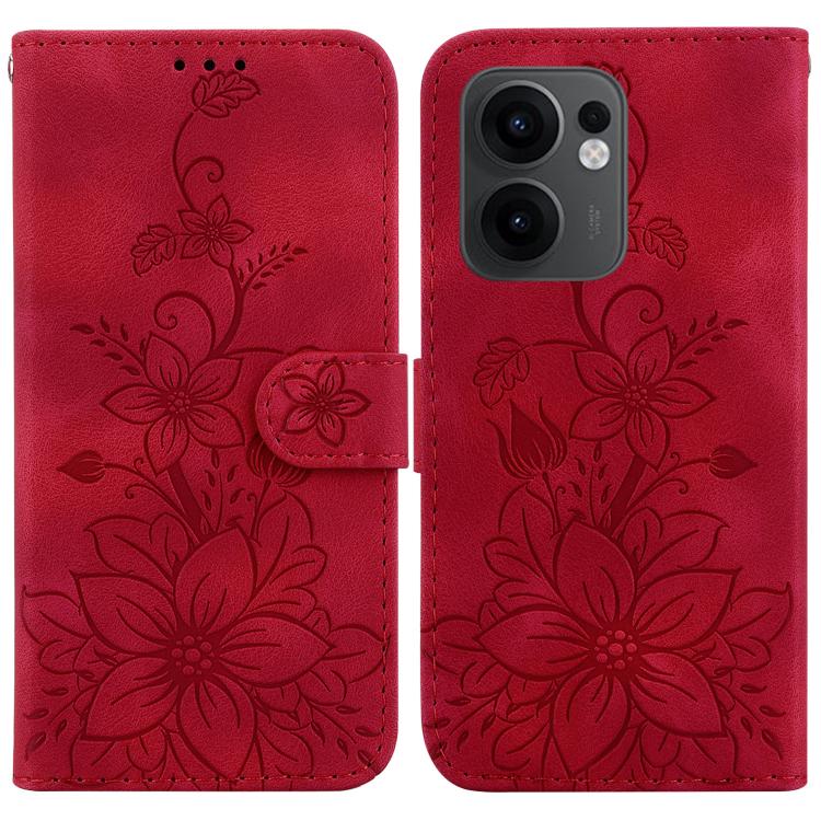 Lily Embossed Leather Phone Case, For OPPO A6 / A6s / A6t / A6x 4G / 5G Global, For OPPO Reno15 Pro Max 5G / Reno15 Pro India, For OPPO Reno15 Pro 5G / Reno15 Pro Mini 5G, For OPPO Reno15 F 5G Global, For OPPO Reno15 5G Global, For OPPO A6 GT 5G       ...