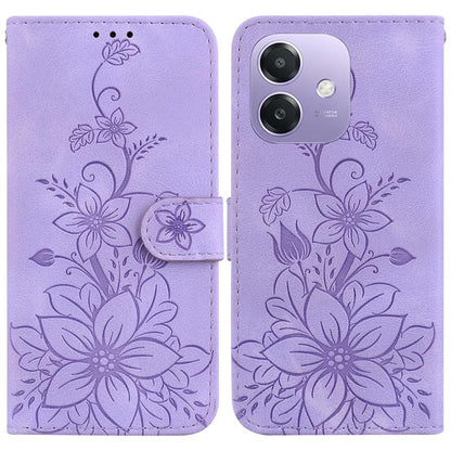 Lily Embossed Leather Phone Case, For OPPO A6 / A6s / A6t / A6x 4G / 5G Global, For OPPO Reno15 Pro Max 5G / Reno15 Pro India, For OPPO Reno15 Pro 5G / Reno15 Pro Mini 5G, For OPPO Reno15 F 5G Global, For OPPO Reno15 5G Global, For OPPO A6 GT 5G       ...
