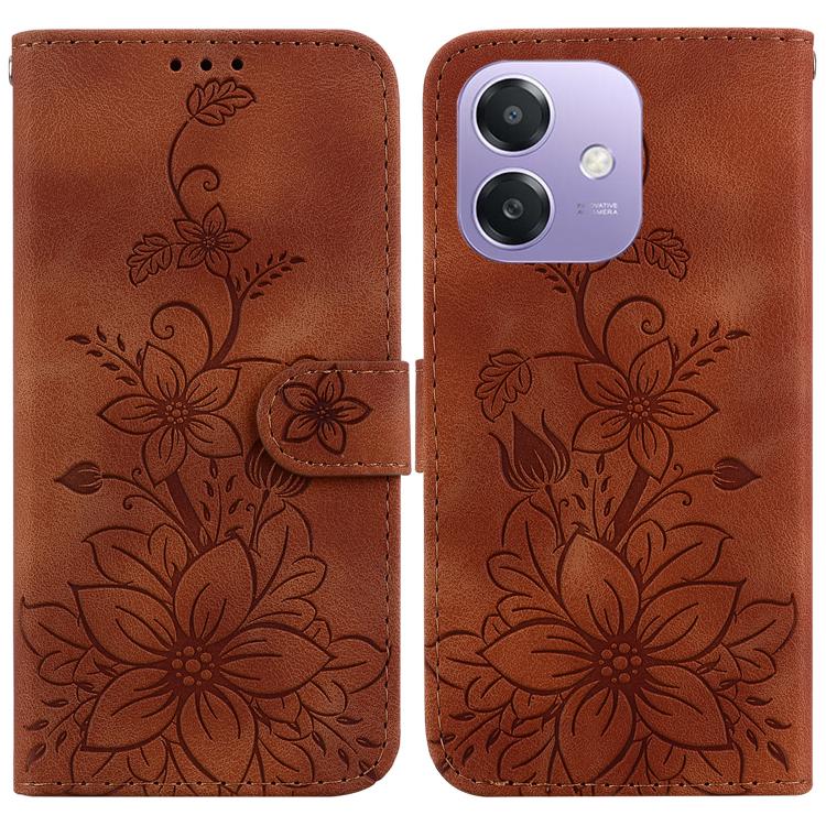 Lily Embossed Leather Phone Case, For OPPO A6 / A6s / A6t / A6x 4G / 5G Global, For OPPO Reno15 Pro Max 5G / Reno15 Pro India, For OPPO Reno15 Pro 5G / Reno15 Pro Mini 5G, For OPPO Reno15 F 5G Global, For OPPO Reno15 5G Global, For OPPO A6 GT 5G       ...