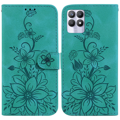 Lily Embossed Leather Phone Case, For Realme C35, For Realme 9i / A76 4G / A36, For Realme 8i, For Realme C20 / C11 2021, For Realme C21Y, For Realme 8 / 8 Pro, For Realme 8 5G Global / V13 5G, For Realme C21