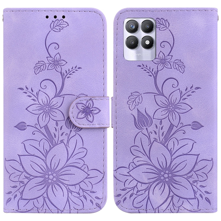 Lily Embossed Leather Phone Case, For Realme C35, For Realme 9i / A76 4G / A36, For Realme 8i, For Realme C20 / C11 2021, For Realme C21Y, For Realme 8 / 8 Pro, For Realme 8 5G Global / V13 5G, For Realme C21