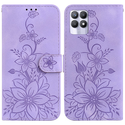 Lily Embossed Leather Phone Case, For Realme C35, For Realme 9i / A76 4G / A36, For Realme 8i, For Realme C20 / C11 2021, For Realme C21Y, For Realme 8 / 8 Pro, For Realme 8 5G Global / V13 5G, For Realme C21