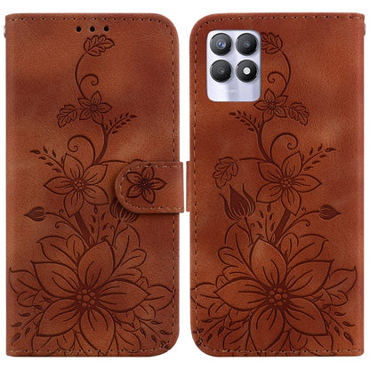 Lily Embossed Leather Phone Case, For Realme C35, For Realme 9i / A76 4G / A36, For Realme 8i, For Realme C20 / C11 2021, For Realme C21Y, For Realme 8 / 8 Pro, For Realme 8 5G Global / V13 5G, For Realme C21