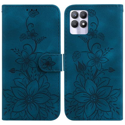 Lily Embossed Leather Phone Case, For Realme C35, For Realme 9i / A76 4G / A36, For Realme 8i, For Realme C20 / C11 2021, For Realme C21Y, For Realme 8 / 8 Pro, For Realme 8 5G Global / V13 5G, For Realme C21