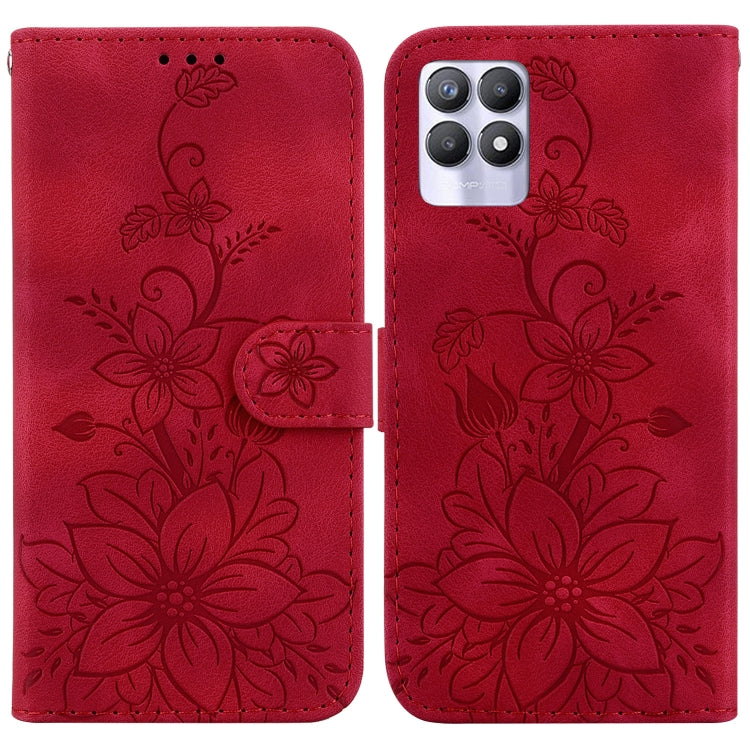 Lily Embossed Leather Phone Case, For Realme C35, For Realme 9i / A76 4G / A36, For Realme 8i, For Realme C20 / C11 2021, For Realme C21Y, For Realme 8 / 8 Pro, For Realme 8 5G Global / V13 5G, For Realme C21
