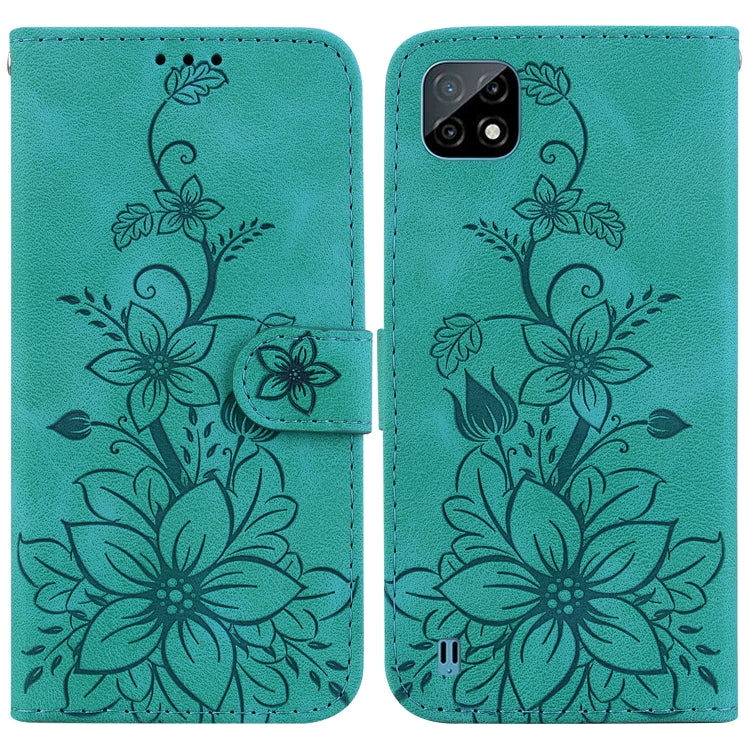 Lily Embossed Leather Phone Case, For Realme C35, For Realme 9i / A76 4G / A36, For Realme 8i, For Realme C20 / C11 2021, For Realme C21Y, For Realme 8 / 8 Pro, For Realme 8 5G Global / V13 5G, For Realme C21