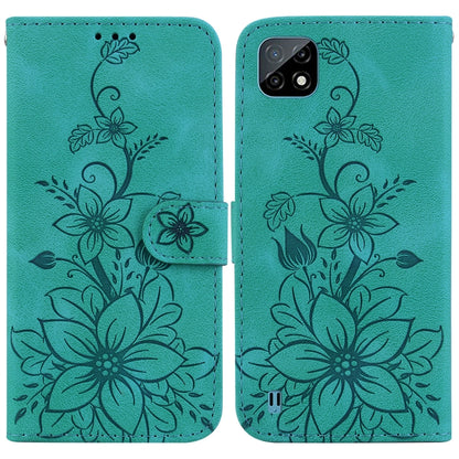 Lily Embossed Leather Phone Case, For Realme C35, For Realme 9i / A76 4G / A36, For Realme 8i, For Realme C20 / C11 2021, For Realme C21Y, For Realme 8 / 8 Pro, For Realme 8 5G Global / V13 5G, For Realme C21