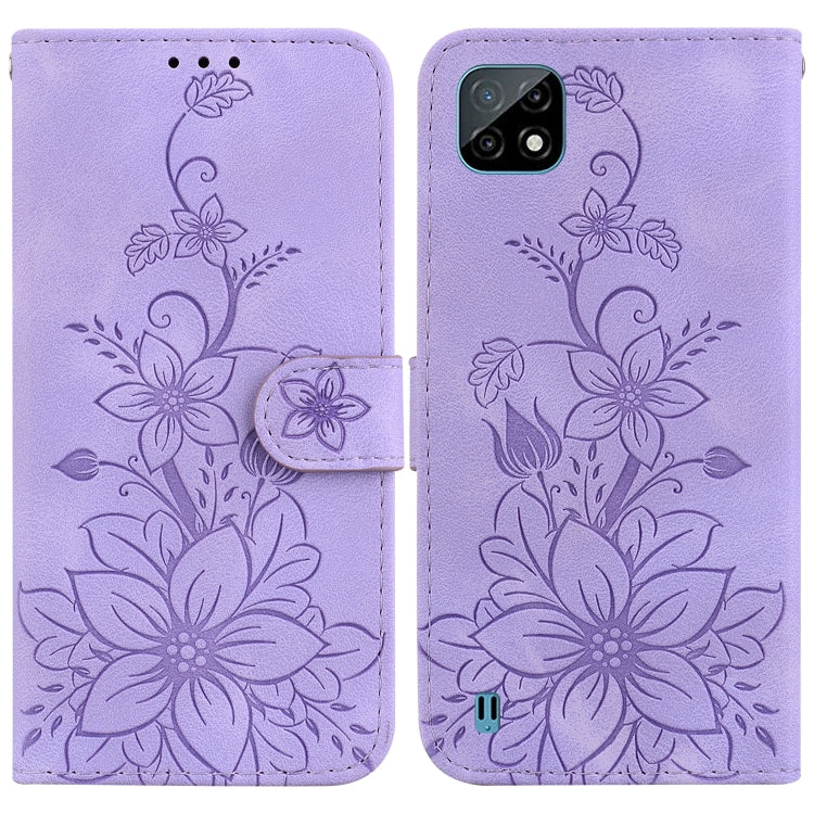 Lily Embossed Leather Phone Case, For Realme C35, For Realme 9i / A76 4G / A36, For Realme 8i, For Realme C20 / C11 2021, For Realme C21Y, For Realme 8 / 8 Pro, For Realme 8 5G Global / V13 5G, For Realme C21