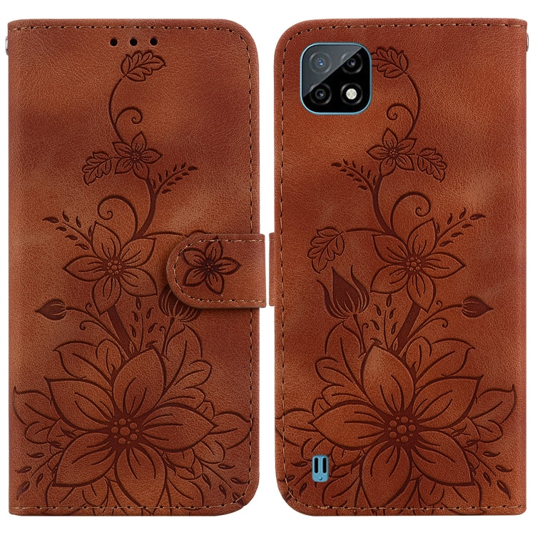 Lily Embossed Leather Phone Case, For Realme C35, For Realme 9i / A76 4G / A36, For Realme 8i, For Realme C20 / C11 2021, For Realme C21Y, For Realme 8 / 8 Pro, For Realme 8 5G Global / V13 5G, For Realme C21