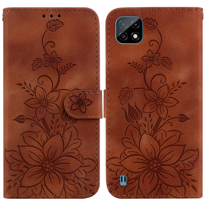 Lily Embossed Leather Phone Case, For Realme C35, For Realme 9i / A76 4G / A36, For Realme 8i, For Realme C20 / C11 2021, For Realme C21Y, For Realme 8 / 8 Pro, For Realme 8 5G Global / V13 5G, For Realme C21