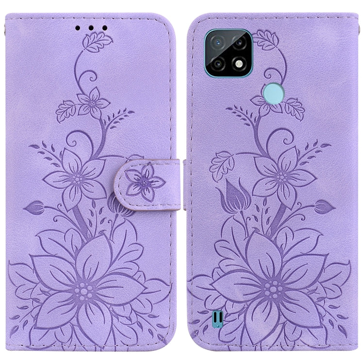 Lily Embossed Leather Phone Case, For Realme C35, For Realme 9i / A76 4G / A36, For Realme 8i, For Realme C20 / C11 2021, For Realme C21Y, For Realme 8 / 8 Pro, For Realme 8 5G Global / V13 5G, For Realme C21