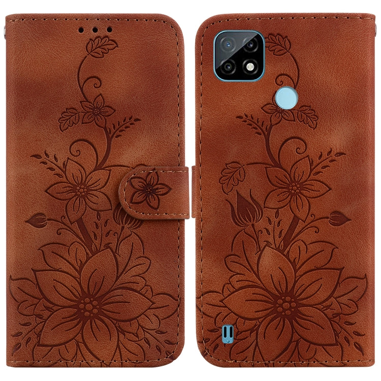 Lily Embossed Leather Phone Case, For Realme C35, For Realme 9i / A76 4G / A36, For Realme 8i, For Realme C20 / C11 2021, For Realme C21Y, For Realme 8 / 8 Pro, For Realme 8 5G Global / V13 5G, For Realme C21