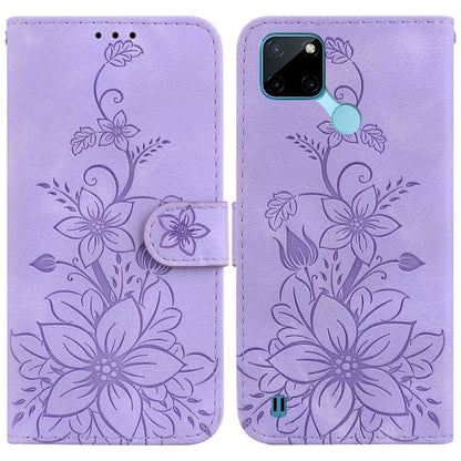 Lily Embossed Leather Phone Case, For Realme C35, For Realme 9i / A76 4G / A36, For Realme 8i, For Realme C20 / C11 2021, For Realme C21Y, For Realme 8 / 8 Pro, For Realme 8 5G Global / V13 5G, For Realme C21