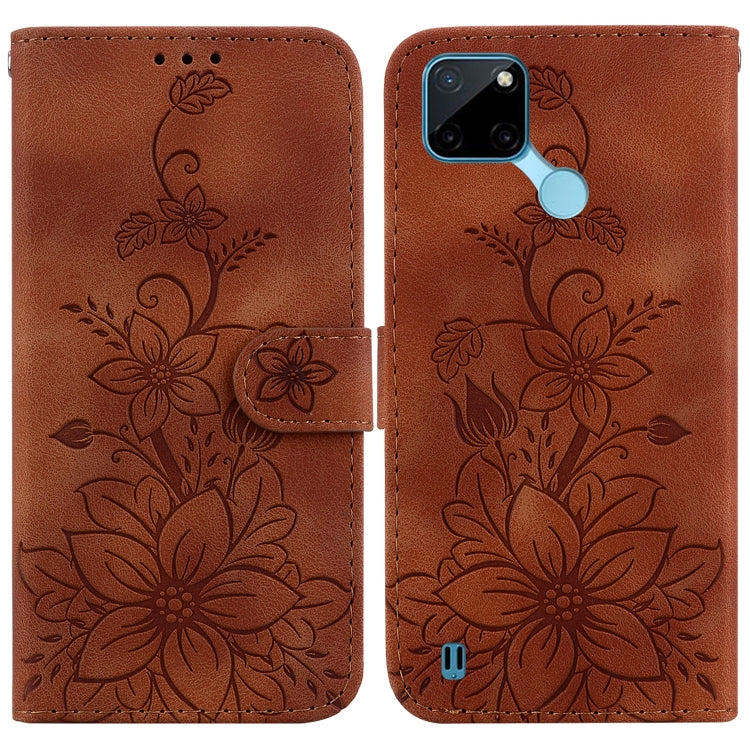 Lily Embossed Leather Phone Case, For Realme C35, For Realme 9i / A76 4G / A36, For Realme 8i, For Realme C20 / C11 2021, For Realme C21Y, For Realme 8 / 8 Pro, For Realme 8 5G Global / V13 5G, For Realme C21