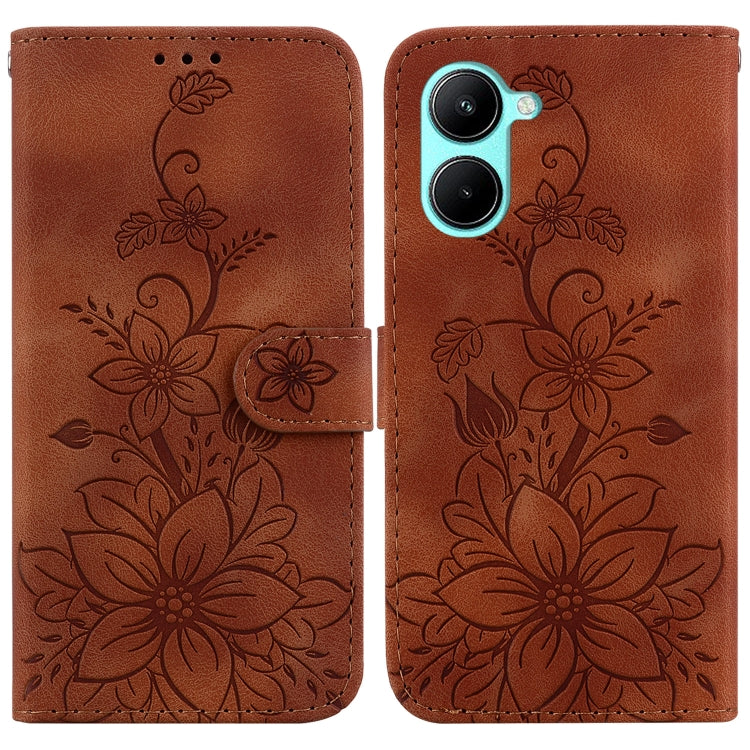 Lily Embossed Leather Phone Case, For Realme 12+, For Realme 12 Pro+ Global, For Realme C67 4G Global, For Realme 11 4G Global, For Realme 11 5G/Narzo 60 India Version, For Realme 11 5G Global, For Realme 11 Pro / 11 Pro+ / Narzo 60 Pro                ...