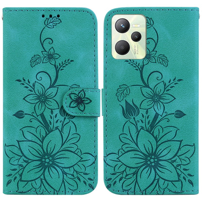 Lily Embossed Leather Phone Case, For Realme C35, For Realme 9i / A76 4G / A36, For Realme 8i, For Realme C20 / C11 2021, For Realme C21Y, For Realme 8 / 8 Pro, For Realme 8 5G Global / V13 5G, For Realme C21