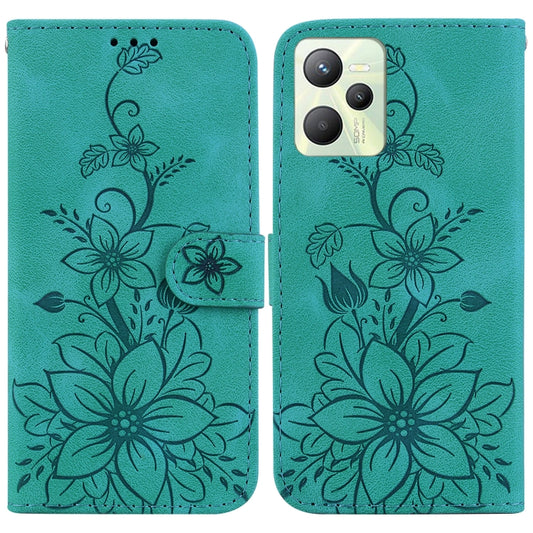 Lily Embossed Leather Phone Case, For Realme C35, For Realme 9i / A76 4G / A36, For Realme 8i, For Realme C20 / C11 2021, For Realme C21Y, For Realme 8 / 8 Pro, For Realme 8 5G Global / V13 5G, For Realme C21