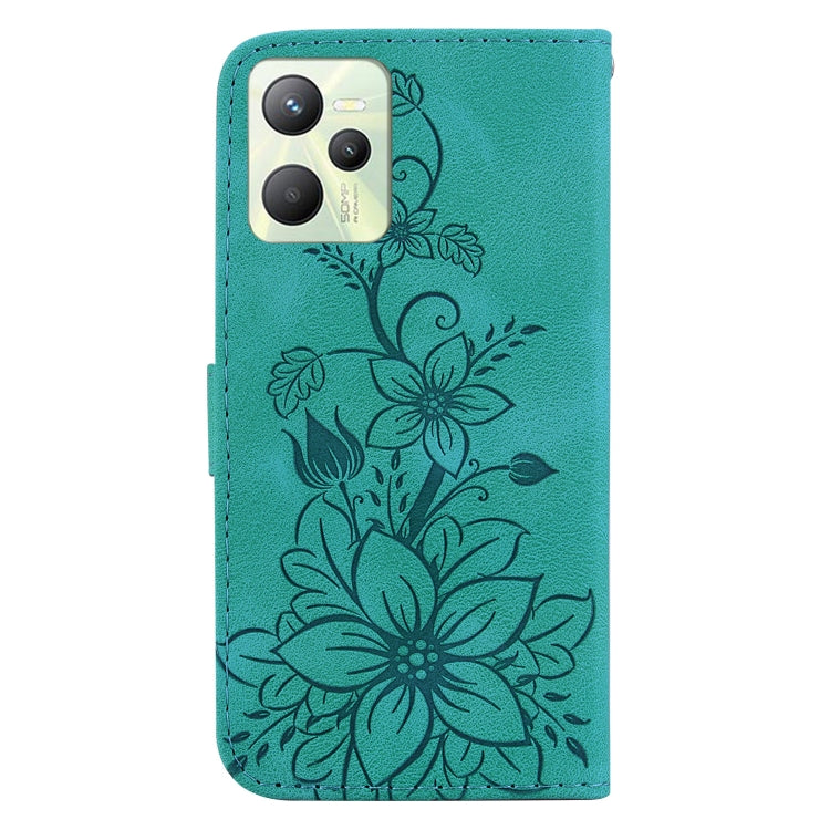 Lily Embossed Leather Phone Case, For Realme C35, For Realme 9i / A76 4G / A36, For Realme 8i, For Realme C20 / C11 2021, For Realme C21Y, For Realme 8 / 8 Pro, For Realme 8 5G Global / V13 5G, For Realme C21